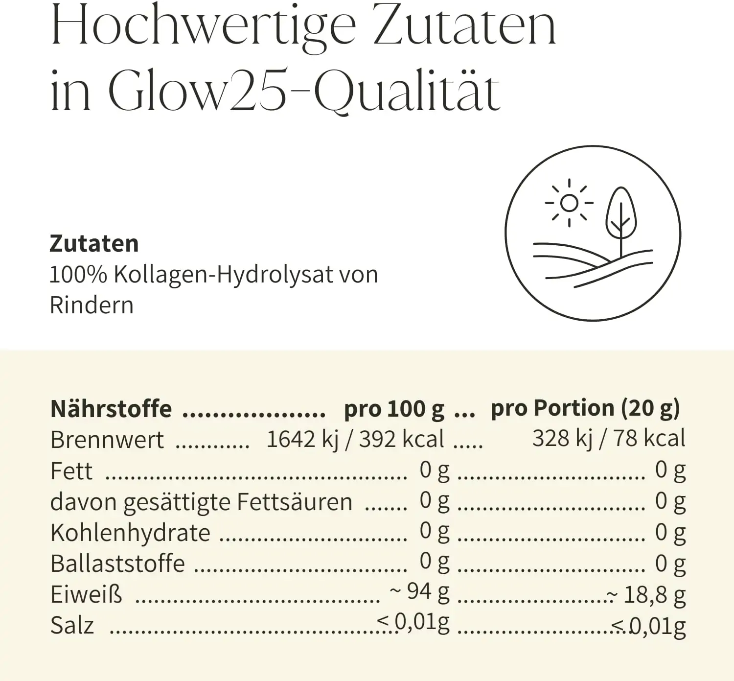 Glow25® kollagenpulver [300g] - bioaktivt kollagenhydrolysat - peptider type 1, 2 og 3 - perfekt opløselighed - smagløst - Image 3