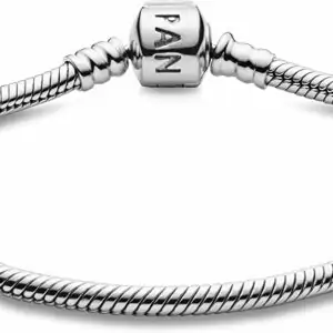 Pandora moments armbånd med cylinderlås i sterlingsølv, 20 cm.