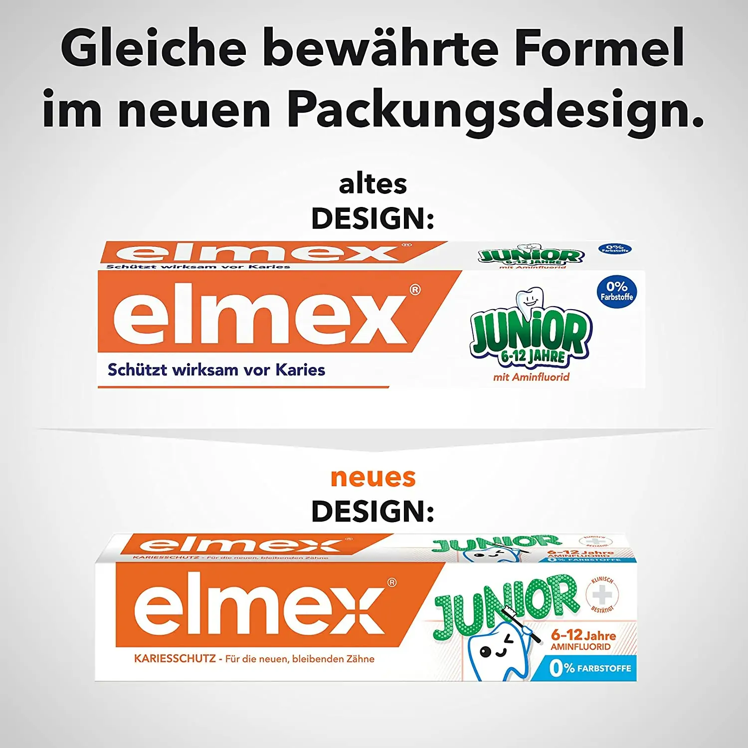 elmex tandpasta junior, dobbeltpakning (2 x 75 ml) - tandpasta til børn i alderen 6-12 år med mild smag - Image 2