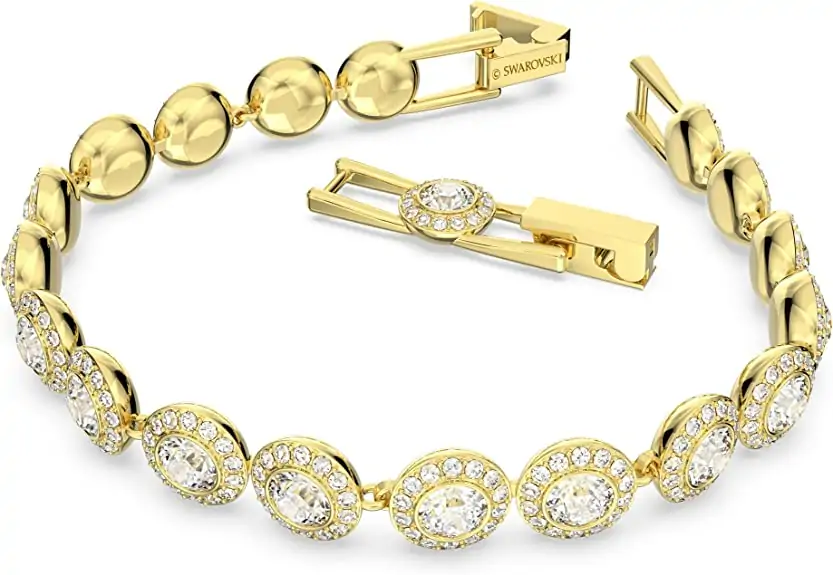 Guld armbånd med funklende Swarovski krystaller, Luksuriøs gaveidé, Angelic - Image 2