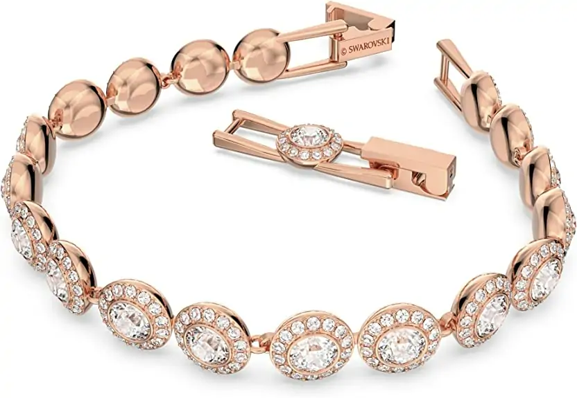 Roséguld armbånd med funklende Swarovski krystaller, Luksuriøs gaveidé, Angelic - Image 2