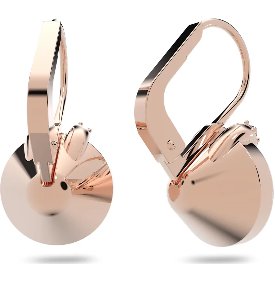 V drop øreringe Rundt snit, Grå, Roseguld belagt, Swarovski Bella - Image 2