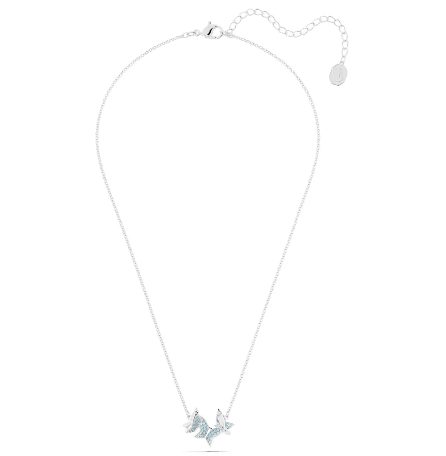 Lilia halskæde, Butterfly, Blå, Rhodium belagt, Swarovski - Image 2