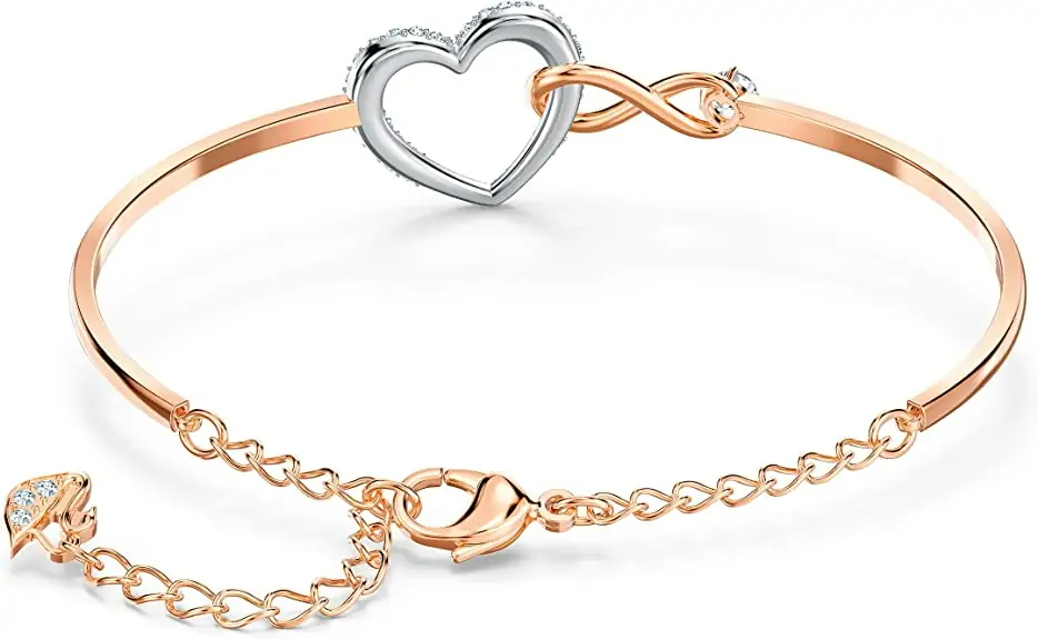 Roséguld armbånd med hjerte & uendelighed,  Luksuriøs gaveidé, Swarovski Collection Swa Infinity - Image 3