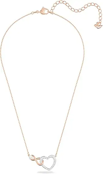 Roséguld halskæde med hjerte & uendelighed,  Luksuriøs gaveidé, Swarovski Collection Swa Infinity - Image 3