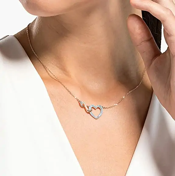 Roséguld halskæde med hjerte & uendelighed,  Luksuriøs gaveidé, Swarovski Collection Swa Infinity - Image 2