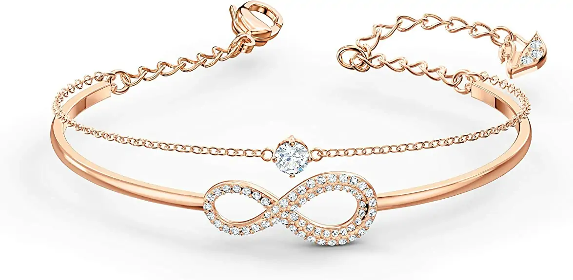 Swarovski Infinity armbånd, rosa guld, Gaveidé - Image 2