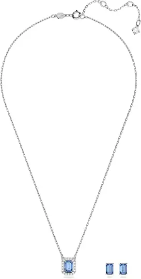 Halskæde & øreringe med blå Swarovski krystaller, Swarovski Millenia - Image 2