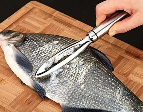 Fiskeskraber i rustfrit stål, professionel, (24,9 x 3 cm) - Image 6