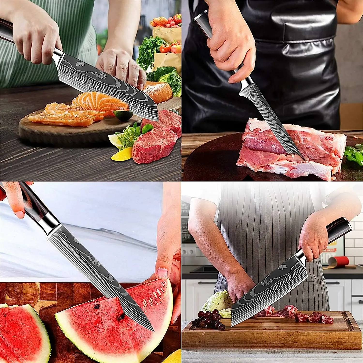 Køkkenkniv, skarp kokkekniv i rustfrit stål i forskellige størrelser med komfortabelt håndtag, kokkekniv mod rust til køkken/restaurant derhjemme - Image 2
