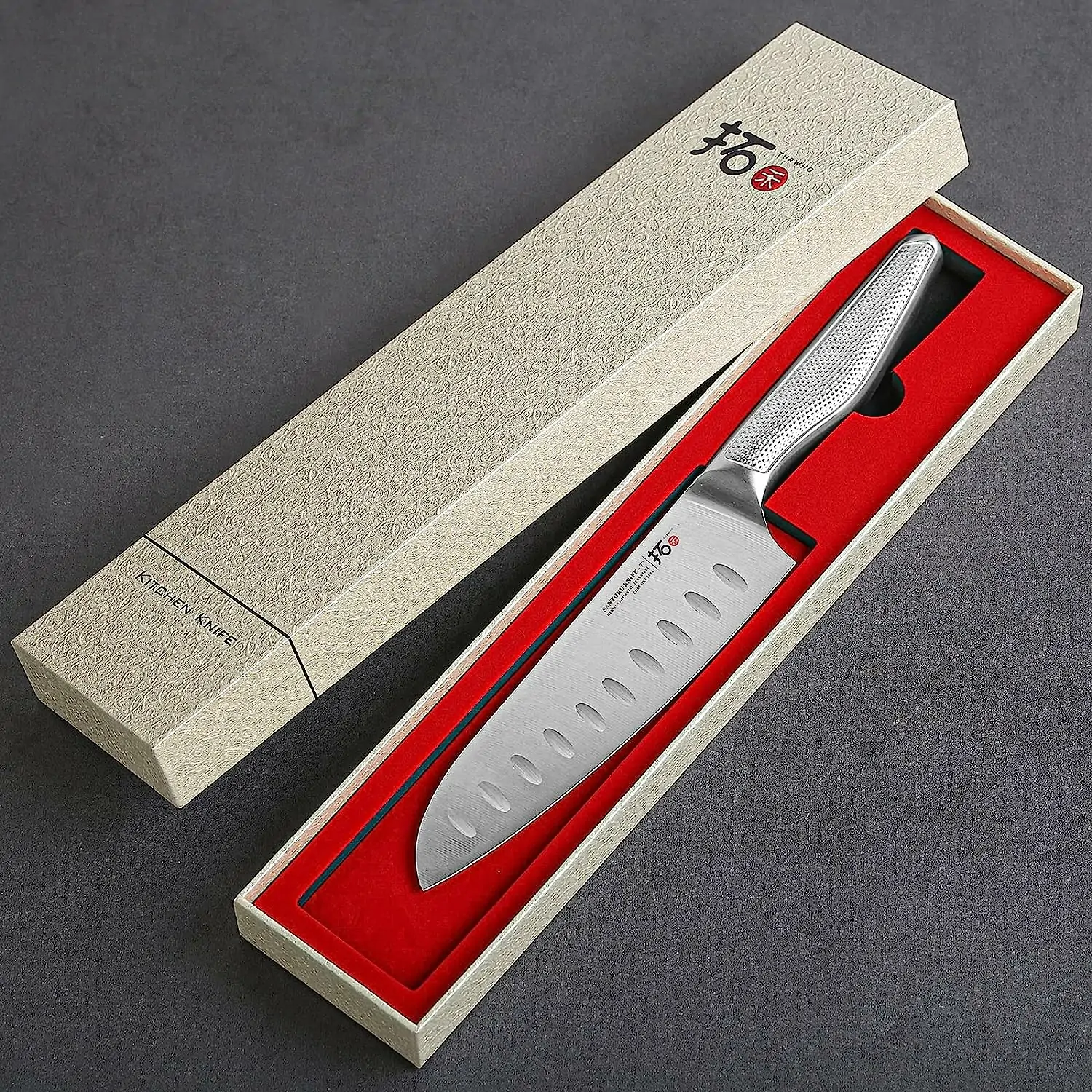 Professionel Janpansk Santoku-kniv, høj kulstof rustfrit stål køkkenkniv, stål kokkekniv, 18 cm - Image 2