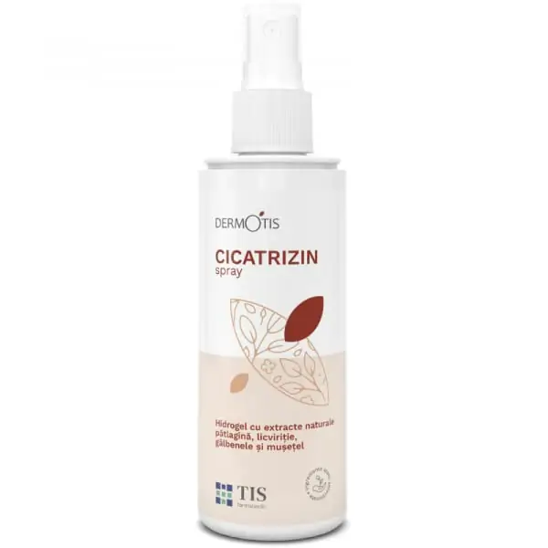 TIS Cicatrizin Spray - Stimulerer helingsprocessen af huden, solskoldning, sår, forbrændinger, eksem, insektbid, kamilleekstrakter, fugter huden, 100 ml