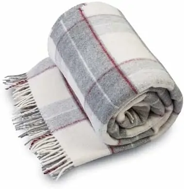 Luksuriøst Merinouldstæppe i 100% Naturlig Gråternet Merino Lammeuld - 155 x 200 cm