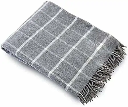 Luksuriøst Merinouldstæppe i 100% Naturlig Merino Lammeuld - 155 x 200 cm, Grå - Image 2