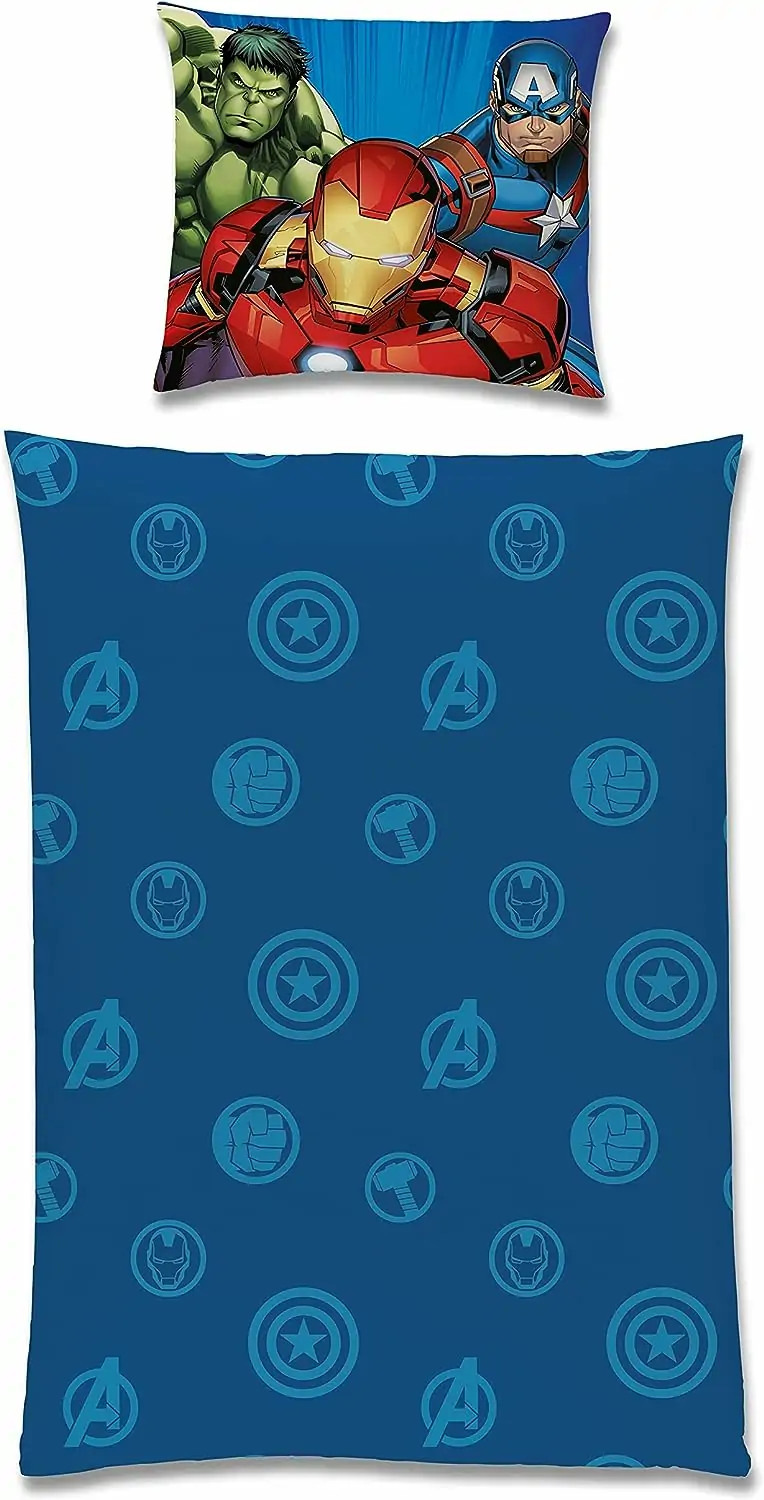 Marvel Avengers sengetøj 135x200 cm + 80x80 cm pudebetræk · 100% Bomuld · Børnesengetøj - Image 3