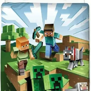Minecraft sengetøj 135x200 cm + 80x80 cm pudebetræk · 100% Bomuld · Børnesengetøj