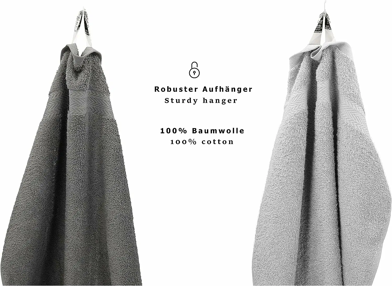 Håndklædesæt, antracit & sølvgrå, kvalitet 470 g/m², 100% bomuld - Image 6
