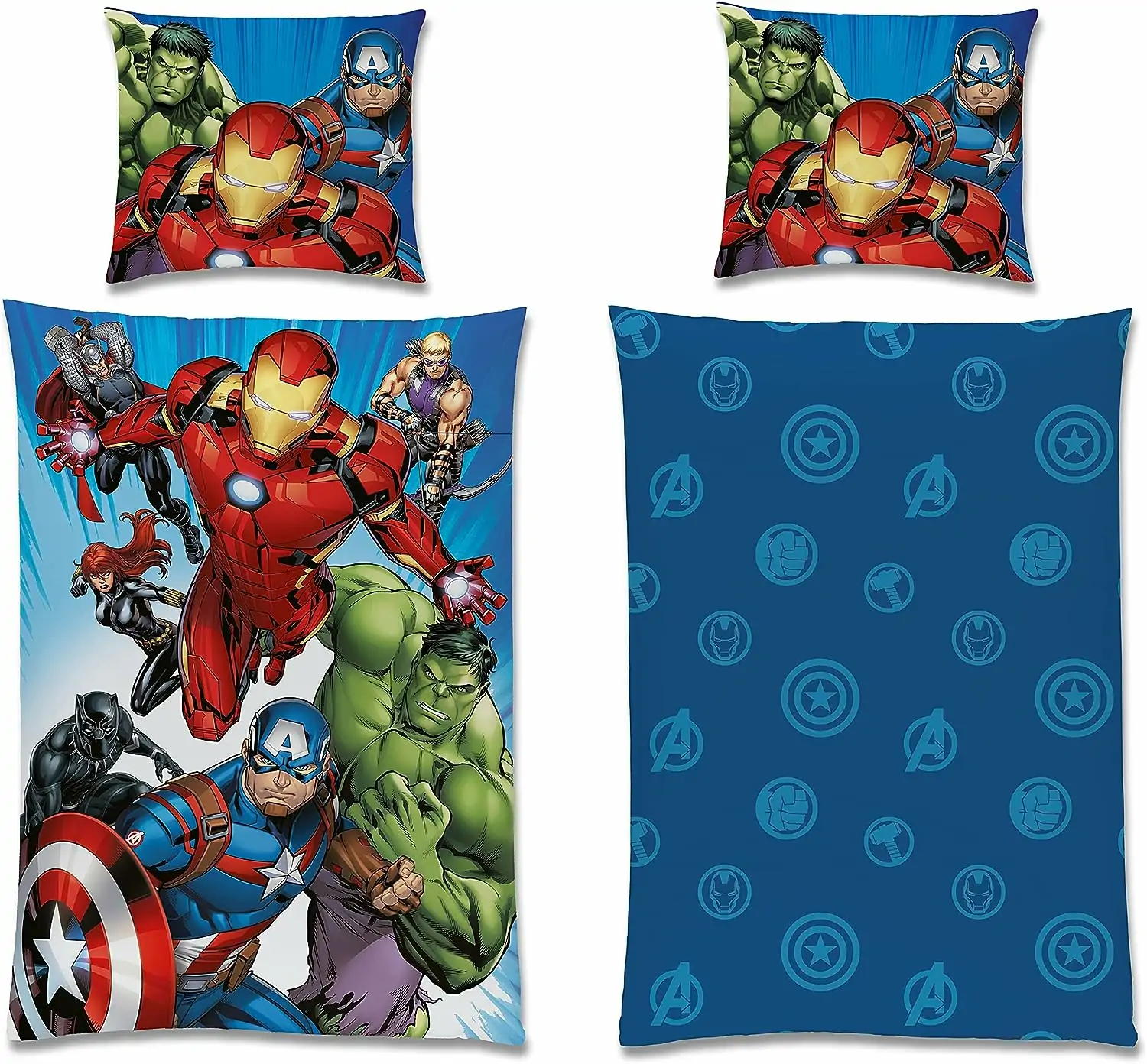 Marvel Avengers sengetøj 135x200 cm + 80x80 cm pudebetræk · 100% Bomuld · Børnesengetøj - Image 2