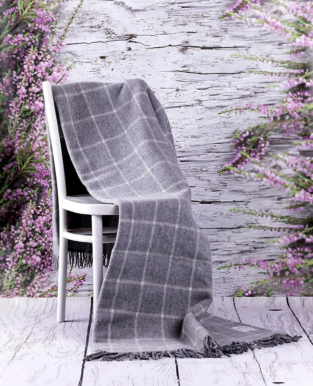 Luksuriøst Merino uldtæppe 160x200 cm, grå - Image 2