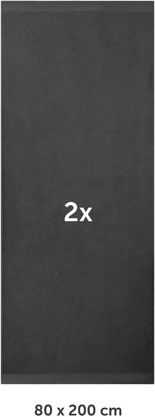 Sauna håndklæder 80x200 cm, antracit, 2 stk. 100% bomuld, OEKO-TEX certificeret, bløde og absorberende - Image 2
