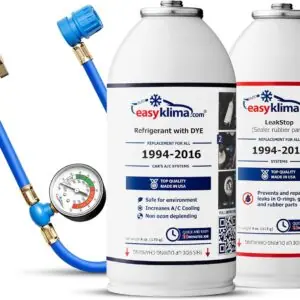 Klimaanlæg / AC service kit til din bil med LeakStop, gør det selv klima service, Sæt 2 dåser