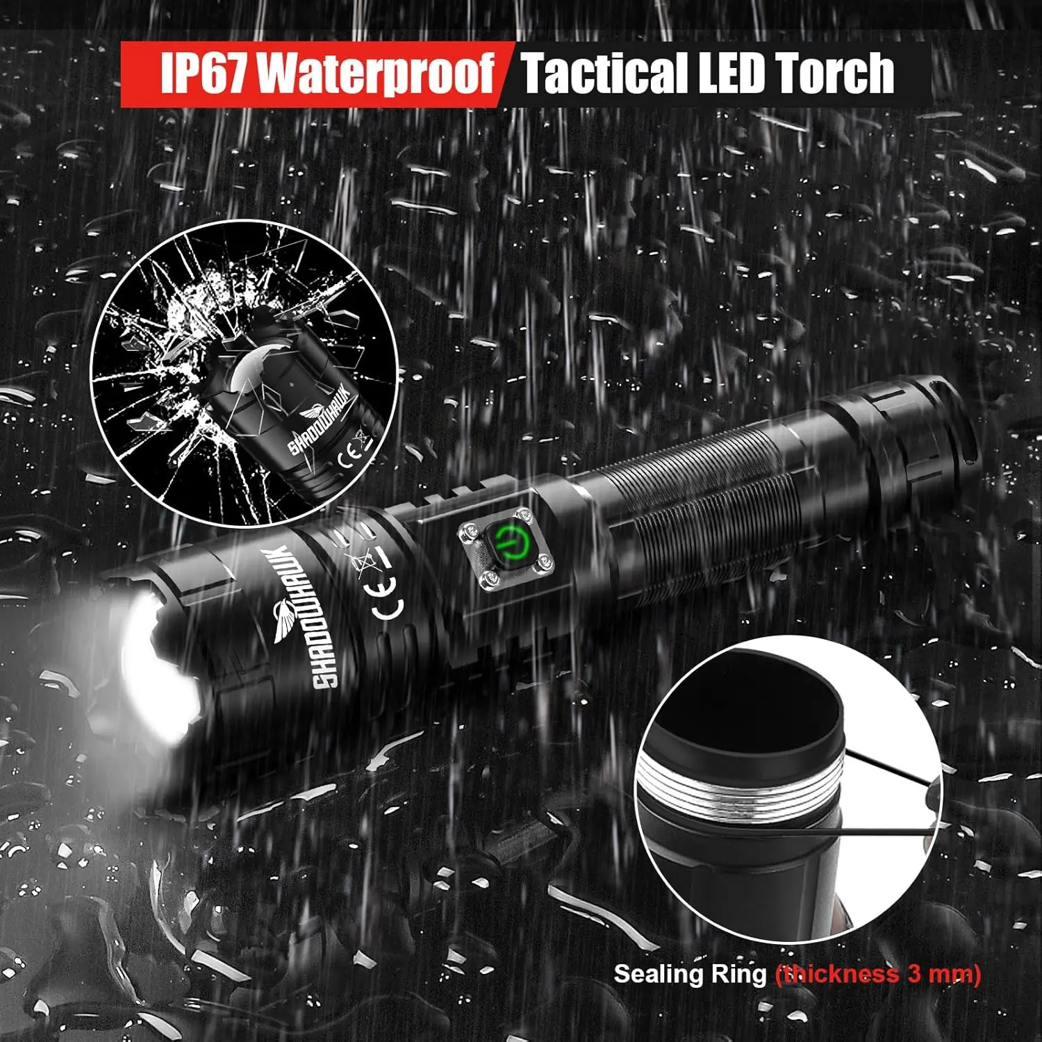 Lommelygte LED Super Bright 500.000 Lumen | Genopladelig med 5 Lysfunktioner - Image 2