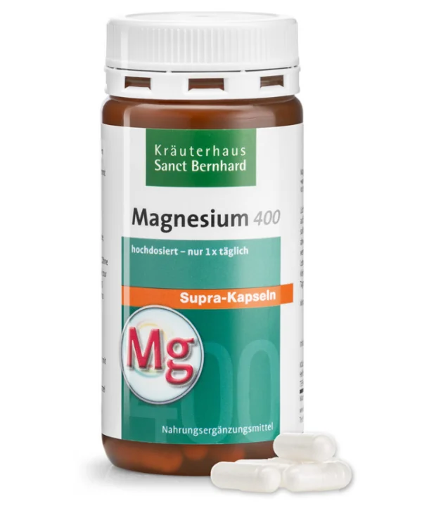 Magnesium-400-supra kapsler - Høj dosering til muskler og knogler