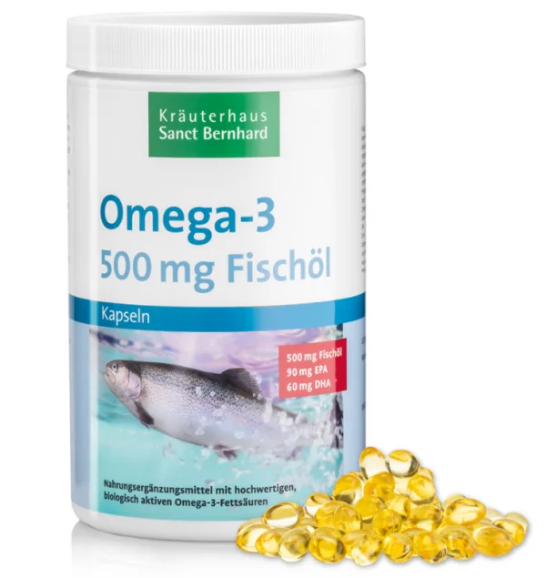 Omega-3 Fiskeolie kapsler 500 mg XXL pakke – 1000 Kapsler til optimal sundhed