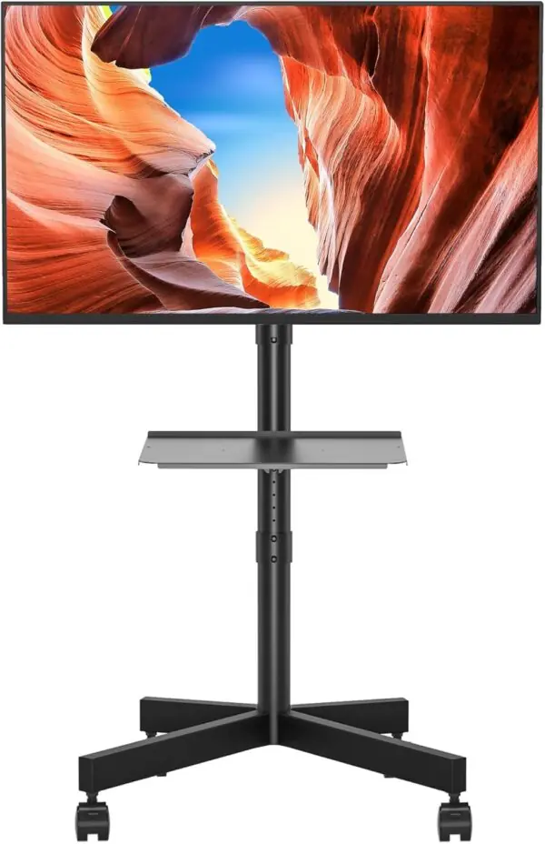 Mobil TV-stander på hjul til 23-60" skærme, med laptop hylde, højdejusterbar op til 25 kg, Max VESA 400 x 400 mm