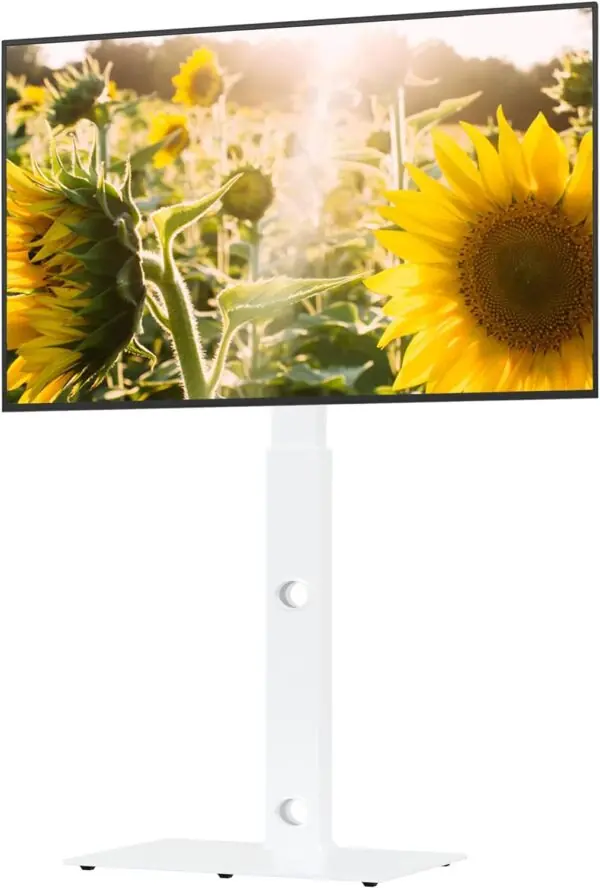 TV Stander Standfod til 30-70" Flad & Buet Skærm, Højdejusterbar og Drejelig, Op til 40 kg, VESA Max. 600 x 400 mm | Hvid