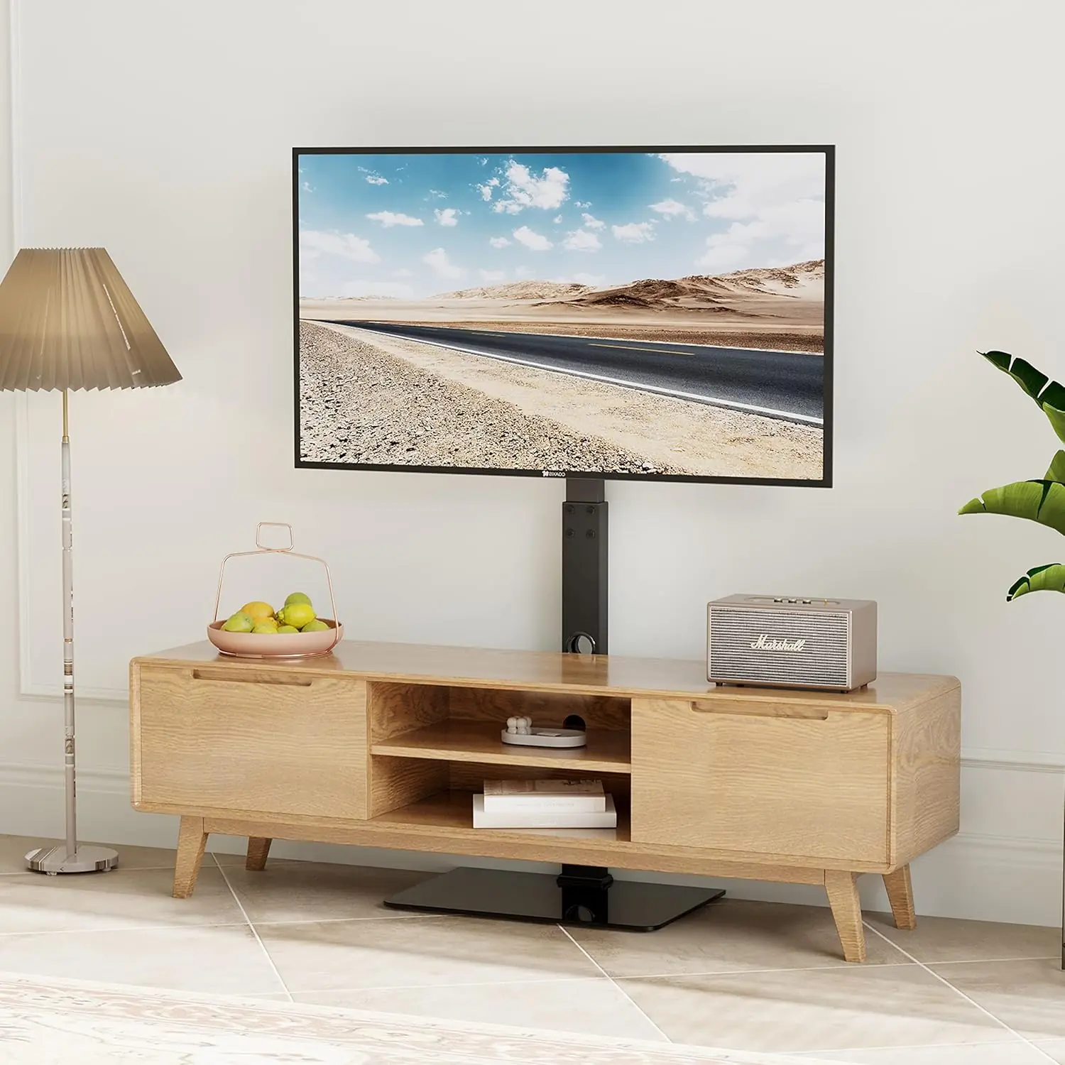 TV Stander Standfod til 30-70" Flad & Buet Skærm, Højdejusterbar og Drejelig, Op til 40 kg, VESA Max. 600 x 400 mm - Image 2