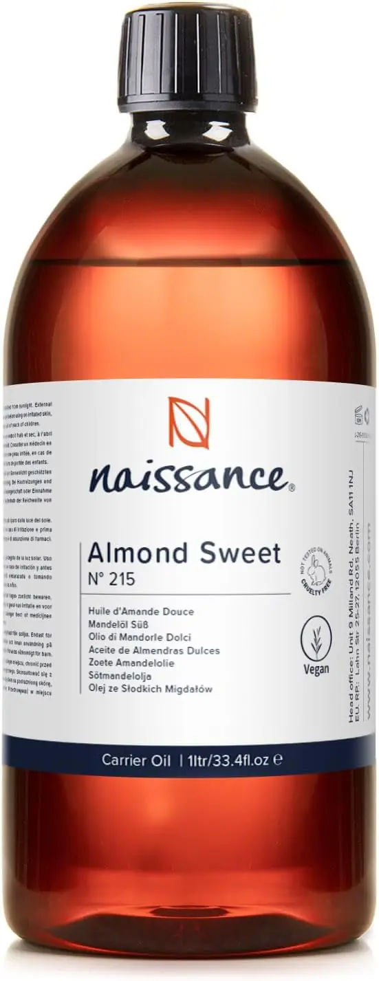 1L sød mandelolie – 100% Ren & naturlig | Fugtgivende hudpleje & massageolie