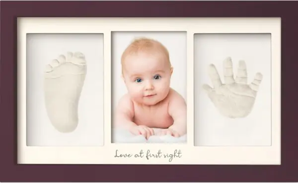 Baby hånd- og fodaftryk sæt – gipsaftryk af babyfødder og hænder med billedramme