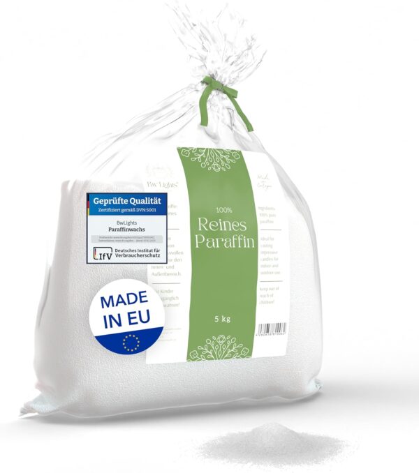 Paraffin voks granulat 5 kg – 100% Ren voks til Lysfremstilling