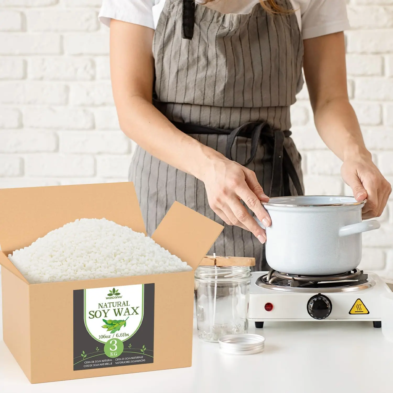 Soyavoks til lys – 3 kg naturlig voks til støbning & lysfremstilling - Image 2