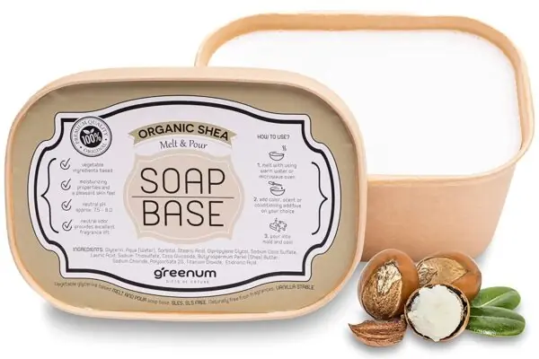 Økologisk sheasmør sæbebase – SLS/SLES-fri, vegansk glycerinsæbe, miljøvenlig emballage, 1 kg