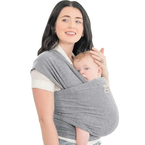 Blød og elastisk baby wrap – håndfri bæresele til nyfødte og tumlinger, grå