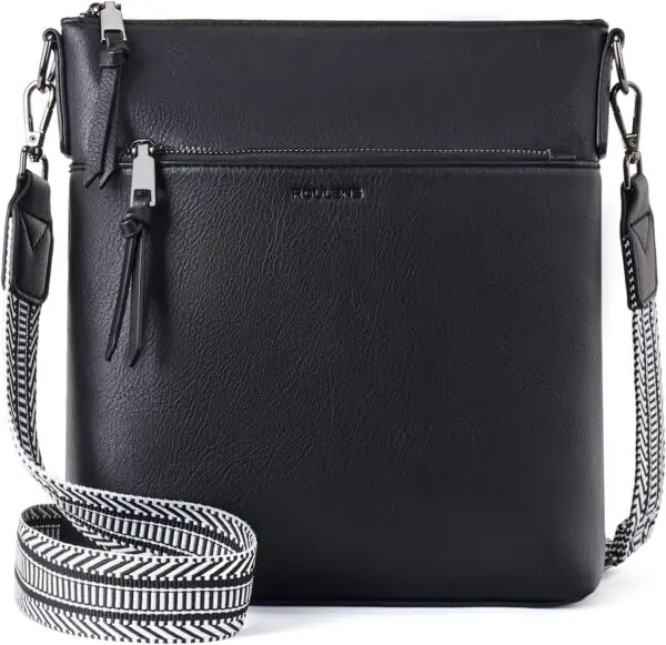 Medium skuldertaske til kvinder – Vegansk læder – Crossbody med RFID og justerbar rem