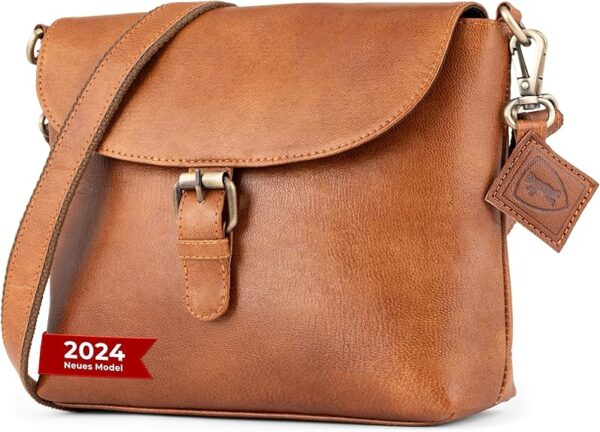 Catalina Skuldertaske i vintage læder – Medium crossbody i klassisk look