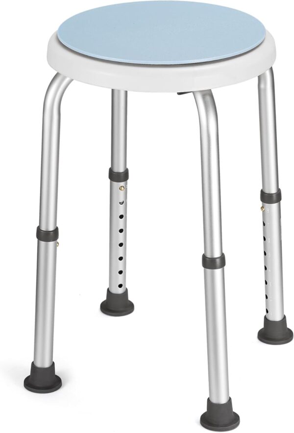 360° roterende badetaburet – højdejusterbar 34-52 cm – op til 136 kg – skridsikker aluminium
